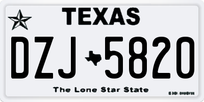 TX license plate DZJ5820