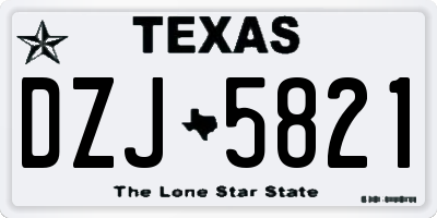 TX license plate DZJ5821