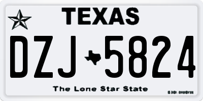 TX license plate DZJ5824