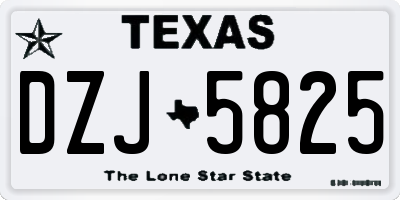 TX license plate DZJ5825