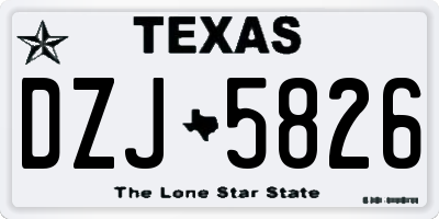 TX license plate DZJ5826