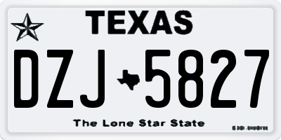TX license plate DZJ5827