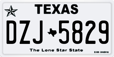 TX license plate DZJ5829