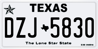 TX license plate DZJ5830