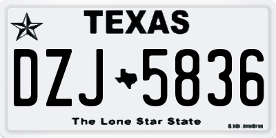 TX license plate DZJ5836