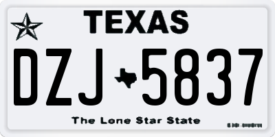 TX license plate DZJ5837