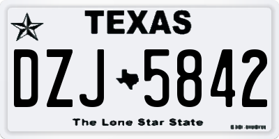 TX license plate DZJ5842
