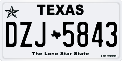 TX license plate DZJ5843