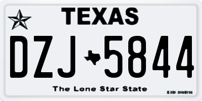TX license plate DZJ5844