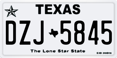 TX license plate DZJ5845