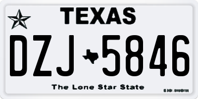 TX license plate DZJ5846