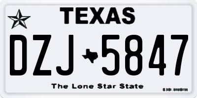 TX license plate DZJ5847