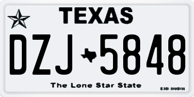 TX license plate DZJ5848