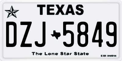 TX license plate DZJ5849
