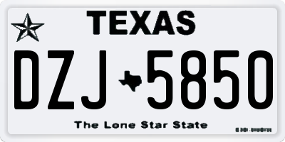 TX license plate DZJ5850