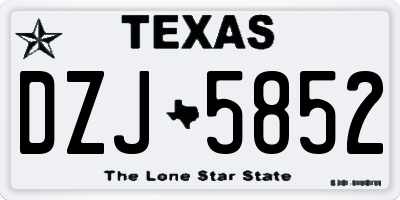 TX license plate DZJ5852