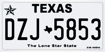 TX license plate DZJ5853