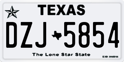 TX license plate DZJ5854