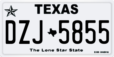 TX license plate DZJ5855