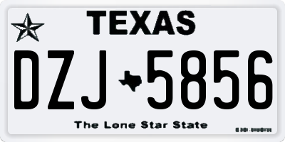 TX license plate DZJ5856