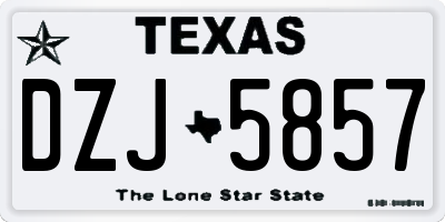 TX license plate DZJ5857