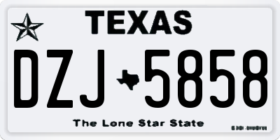 TX license plate DZJ5858