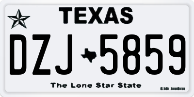 TX license plate DZJ5859