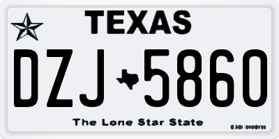 TX license plate DZJ5860