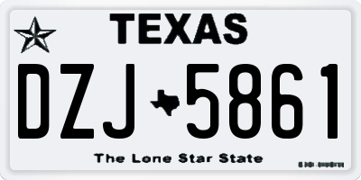 TX license plate DZJ5861