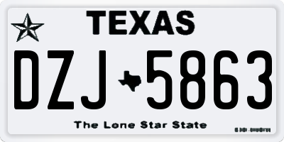 TX license plate DZJ5863
