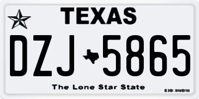 TX license plate DZJ5865