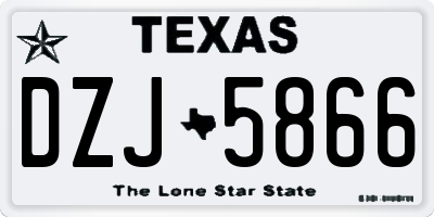 TX license plate DZJ5866