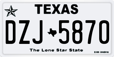 TX license plate DZJ5870
