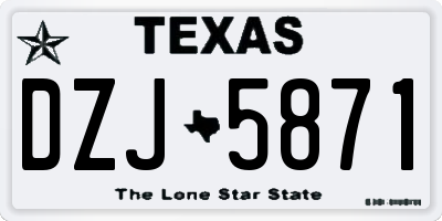 TX license plate DZJ5871