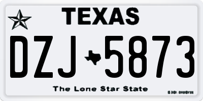 TX license plate DZJ5873