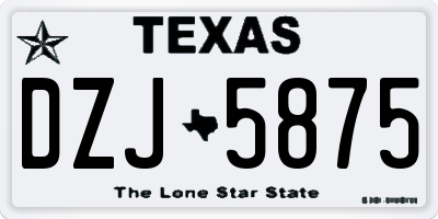 TX license plate DZJ5875