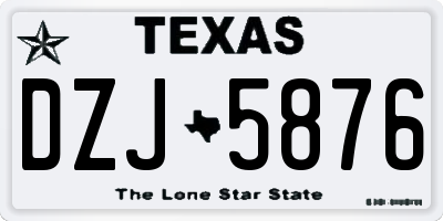 TX license plate DZJ5876