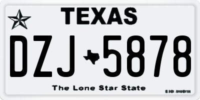 TX license plate DZJ5878
