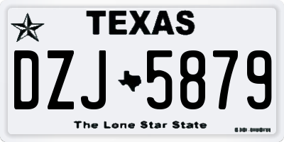 TX license plate DZJ5879