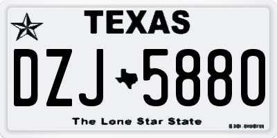 TX license plate DZJ5880