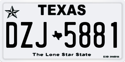 TX license plate DZJ5881