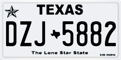 TX license plate DZJ5882