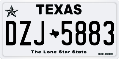 TX license plate DZJ5883