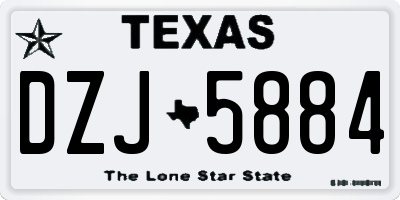 TX license plate DZJ5884