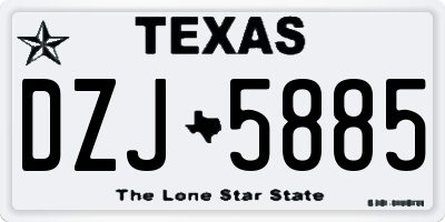 TX license plate DZJ5885