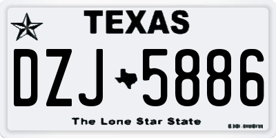 TX license plate DZJ5886