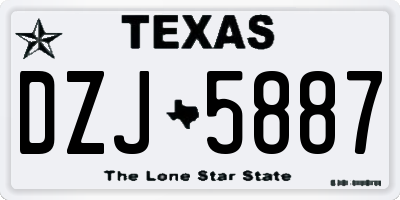 TX license plate DZJ5887