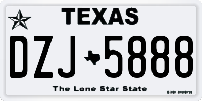 TX license plate DZJ5888