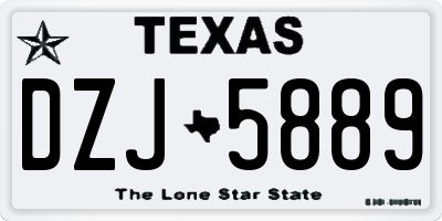 TX license plate DZJ5889
