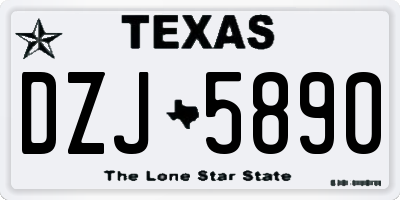 TX license plate DZJ5890